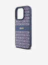 DKNY PU usnje Repeat Pattern Tonal Stripe Back Cover za iPhone 15 Pro Blue DKNY