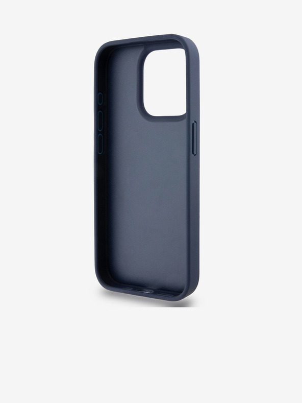 DKNY PU usnje Repeat Pattern Tonal Stripe Back Cover za iPhone 15 Pro Blue DKNY