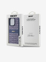 DKNY PU usnje Repeat Pattern Tonal Stripe Back Cover za iPhone 15 Pro Blue DKNY