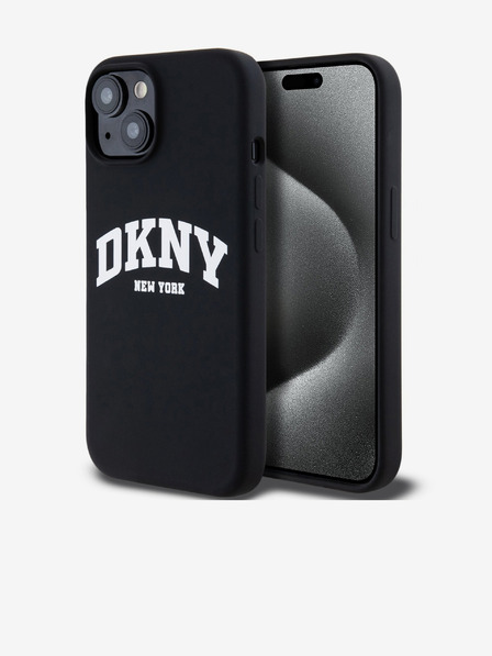 DKNY Tekoči silikonski logotip Arch MagSafe Back Cover za iPhone 14 Black DKNY