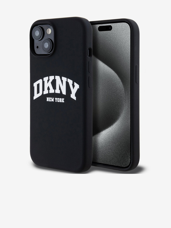 DKNY Tekoči silikonski logotip Arch MagSafe Back Cover za iPhone 14 Black DKNY