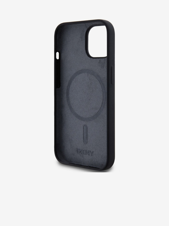 DKNY Tekoči silikonski logotip Arch MagSafe Back Cover za iPhone 14 Black DKNY
