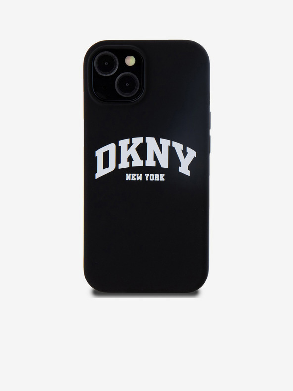 DKNY Tekoči silikonski logotip Arch MagSafe za iPhone 15 črn DKNY