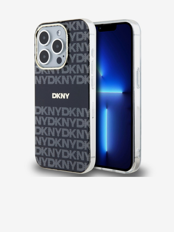 DKNY PC/TPU Repeat Pattern Tonal Stripe Magsafe Back Cover za iPhone 15 Pro Black DKNY
