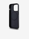DKNY PU Usnje Stack Logo Magsafe hrbtni ovitek za iPhone 15 Pro Black DKNY