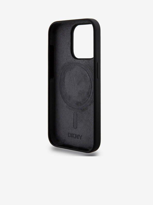 DKNY Tekoči silikonski logotip MagSafe za iPhone 15 Pro črn DKNY