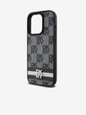 DKNY PU Usnje Checkered Pattern and Stripe Back Cover za iPhone 14 Pro Black DKNY