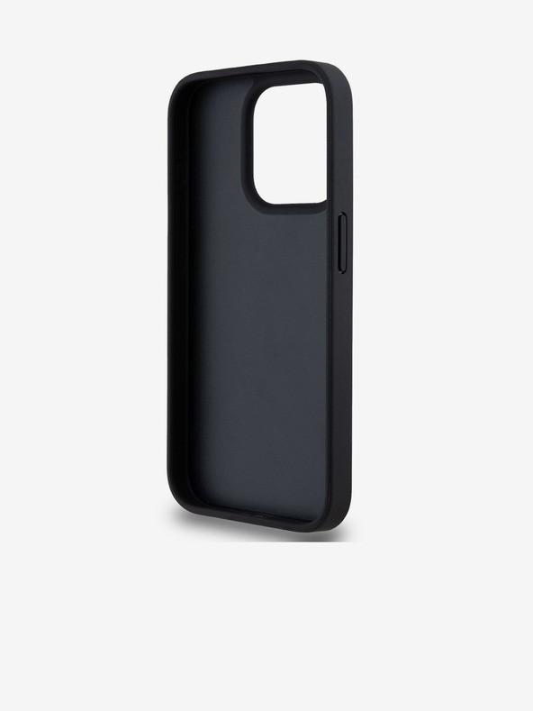 DKNY PU Usnje Checkered Pattern and Stripe Back Cover za iPhone 14 Pro Black DKNY