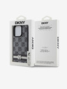 DKNY PU Usnje Checkered Pattern and Stripe Back Cover za iPhone 14 Pro Black DKNY