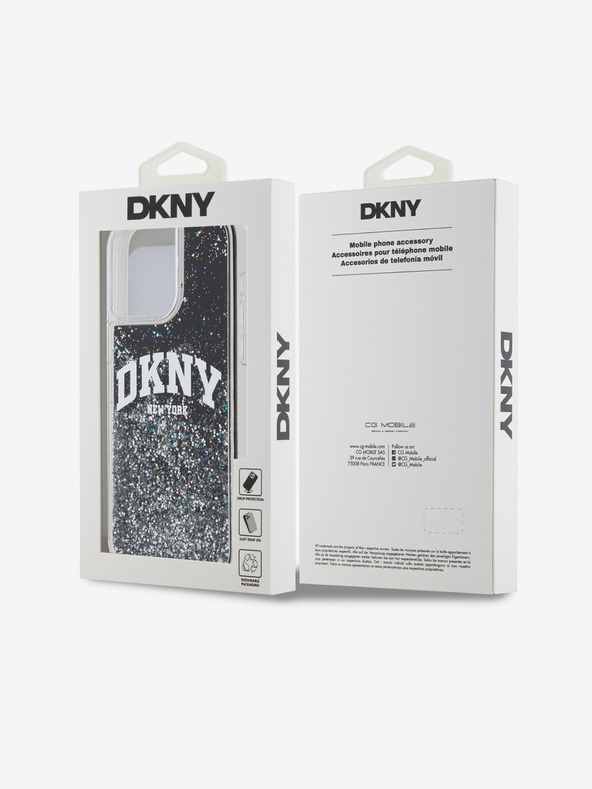 DKNY Liquid Glitter Arch Logo Back Cover za iPhone 14 Pro Black DKNY