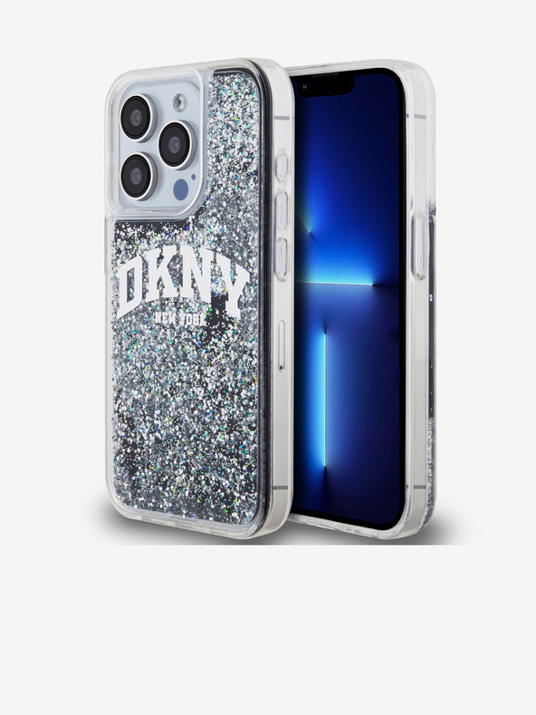 DKNY Liquid Glitter Arch Logo Back Cover za iPhone 15 Pro Black DKNY