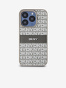 DKNY PU Leather Repeat Pattern Tonal Stripe Back Cover za iPhone 15 Pro Beige DKNY
