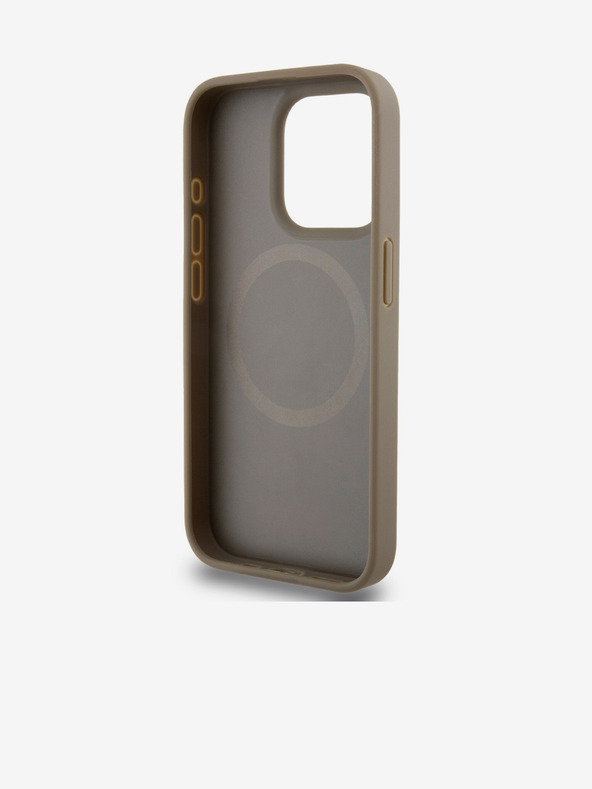 DKNY PU Leather Repeat Pattern Bottom Stripe MagSafe Back Cover za iPhone 14 Pro Brown DKNY