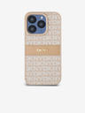 DKNY PU Leather Repeat Pattern Tonal Stripe Back Cover za iPhone 15 Pro Max Pink DKNY