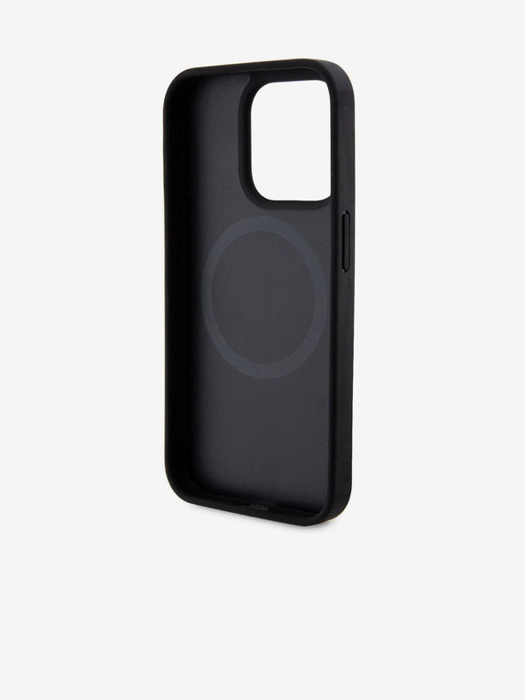 DKNY PU Leather Repeat Pattern Bottom Stripe MagSafe Back Cover za iPhone 14 Pro Black DKNY