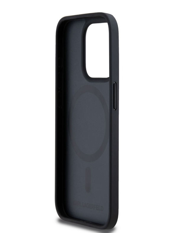 Karl Lagerfeld PU Karl Heads Pattern Magsafe Back Cover za iPhone 15 Pro Max Black Karl Lagerfeld