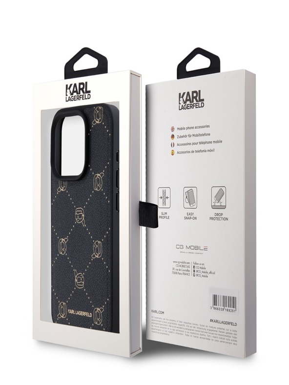Karl Lagerfeld PU Karl Heads Pattern Magsafe Back Cover za iPhone 15 Pro Max Black Karl Lagerfeld