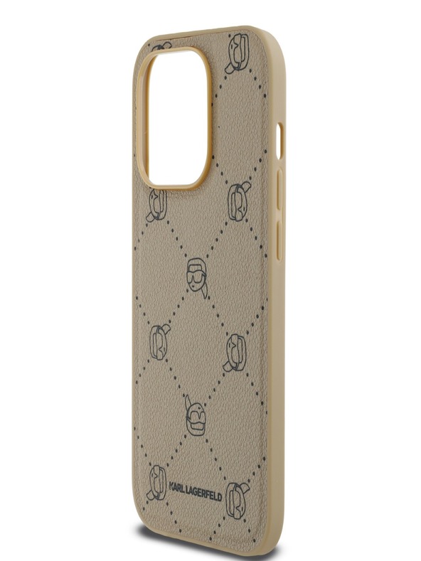 Karl Lagerfeld PU Karl Heads Pattern Magsafe Back Cover za iPhone 14 Pro Max Beige Karl Lagerfeld