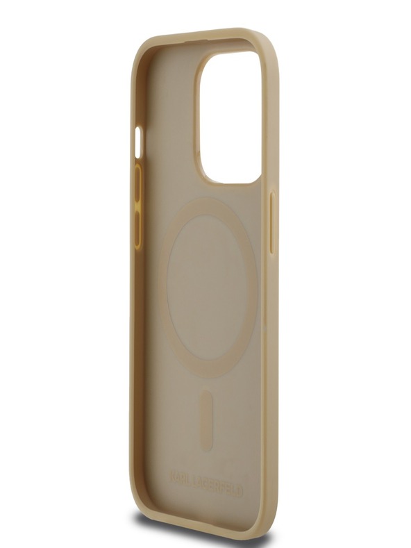 Karl Lagerfeld PU Karl Heads Pattern Magsafe Back Cover za iPhone 14 Pro Max Beige Karl Lagerfeld