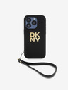 DKNY PU Leather Stack Logo Wrist Strap Back Cover za iPhone 15 Pro Max Black DKNY