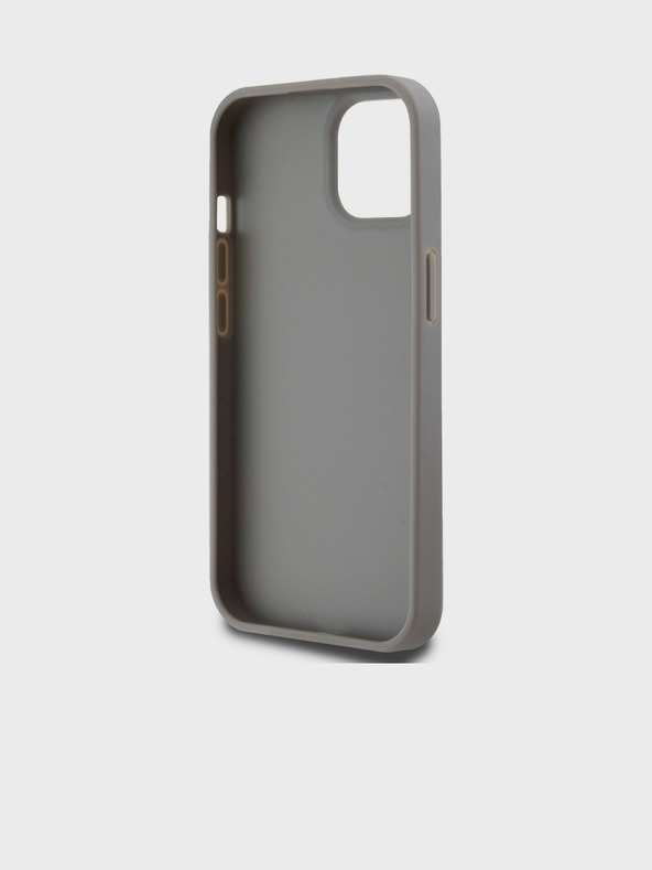 DKNY PU Usnje Repeat Pattern Tonal Stripe Back Cover za iPhone 15 Beige DKNY