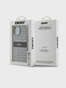 DKNY PU Usnje Repeat Pattern Tonal Stripe Back Cover za iPhone 15 Beige DKNY