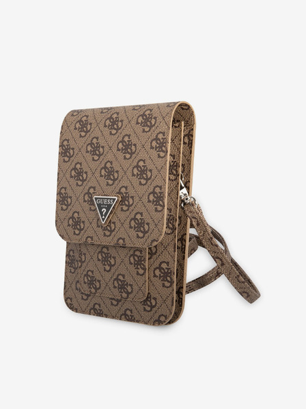 Guess Guess PU Triangle Logo 4G telefonska torbica rjave barve