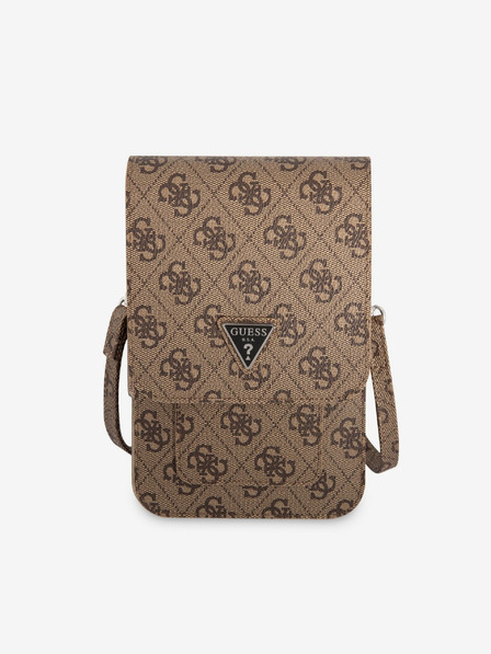 Guess Guess PU Triangle Logo 4G telefonska torbica rjave barve