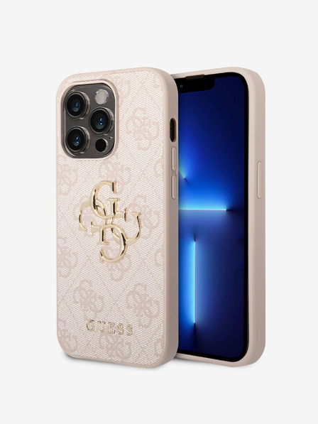 Guess Guess PU 4G Metal Logo Back Cover za iPhone 15 Pro Pink