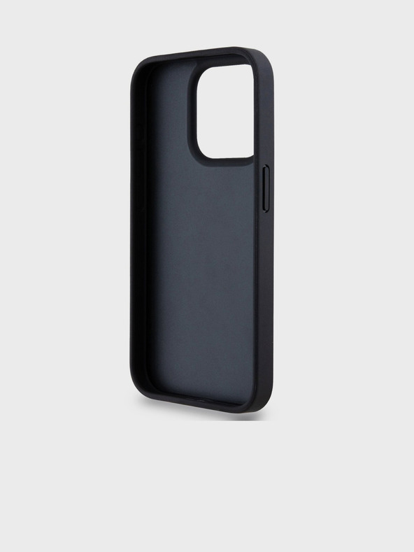 DKNY PU Leather Repeat Pattern Tonal Stripe Back Cover za iPhone 15 Pro Black DKNY