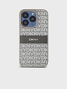 DKNY PU Leather Repeat Pattern Tonal Stripe Back Cover za iPhone 14 Pro Max Beige DKNY