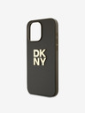 DKNY PU Leather Stack Logo Wrist Strap Back Cover za iPhone 15 Pro Max Brown DKNY