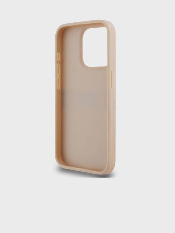 DKNY PU Leather Repeat Pattern Tonal Stripe Back Cover za iPhone 14 Pro Max Pink DKNY