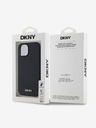 DKNY PU Usnje Silver Metal Logo Magsafe Back Cover za iPhone 13 Black DKNY