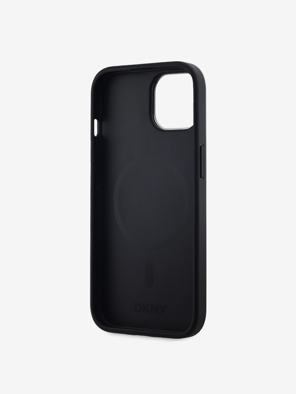 DKNY PU usnje z logotipom Magsafe za iPhone 15 črno DKNY
