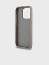 DKNY PU Leather Repeat Pattern Tonal Stripe Back Cover za iPhone 14 Pro Beige DKNY
