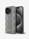 DKNY PU Usnje Checkered Pattern Magsafe Back Cover za iPhone 15 Pro Beige DKNY