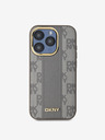 DKNY PU Usnje Checkered Pattern Magsafe Back Cover za iPhone 15 Pro Beige DKNY