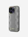DKNY PU Usnje Checkered Pattern Magsafe Back Cover za iPhone 15 Pro Beige DKNY