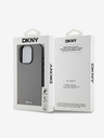 DKNY PU Leather Silver Metal Logo Magsafe Back Cover za iPhone 15 Pro Max Grey DKNY