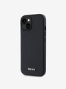 DKNY PU Usnje Silver Metal Logo Magsafe Back Cover za iPhone 14 Black DKNY