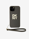 DKNY PU Leather Stack Logo Wrist Strap Back Cover za iPhone 13 Brown DKNY