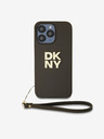 DKNY PU Leather Stack Logo Wrist Strap Back Cover za iPhone 14 Pro Max Brown DKNY