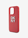DKNY PU Leather Stack Logo Wrist Strap Back Cover za iPhone 15 Pro Red DKNY