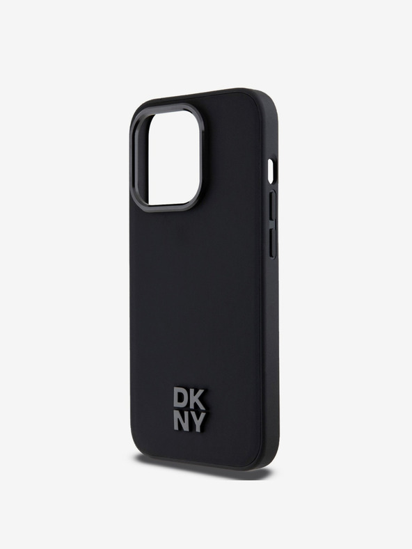DKNY PU Leather Stack Logo Magsafe Back Cover za iPhone 15 Pro Max Black DKNY