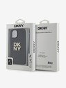 DKNY PU Leather Stack Logo Wrist Strap Back Cover za iPhone 13 Black DKNY