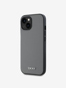 DKNY PU Leather Silver Metal Logo Magsafe Back Cover za iPhone 14 Grey DKNY