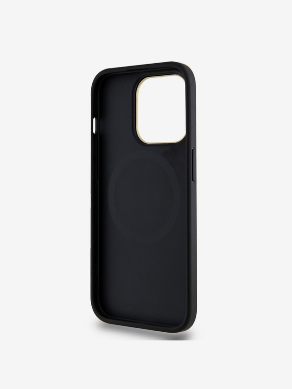 DKNY PU Usnje Checkered Pattern Magsafe Back Cover za iPhone 15 Pro Max Black DKNY