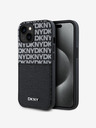 DKNY PU Leather Repeat Pattern Card Pocket Back Cover za iPhone 15 Black DKNY