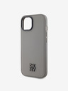 DKNY PU usnje Stack Logo Magsafe hrbtni ovitek za iPhone 15 Grey DKNY